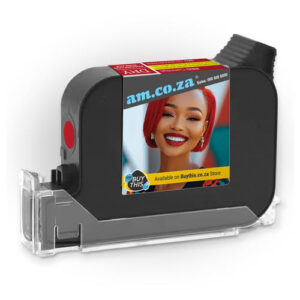 GO-INK/DRY/RED: 42ml Red ◼ Instant-Dry Scratch-Resistant Pigment Ink for Adsorption (Dry) Surface, 0.5 Inch Wide (12.7mm) Embedded Printhead Ink Cartridge (EPIC) for GoPriner, 9V 1.8μs