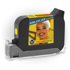 GO-INK/DRY/YELLOW: 42ml Yellow ◼ Instant-Dry Scratch-Resistant Pigment Ink for Adsorption (Dry) Surface, 0.5 Inch Wide (12.7mm) Embedded Printhead Ink Cartridge (EPIC) for GoPriner, 9V 1.8μs