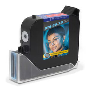 GO-INK2/DRY/BLUE: 44ml Blue ◼ Instant-Dry Scratch-Resistant Pigment Ink for Adsorption (Dry) Surface, One Inch Height (25.4mm) Embedded Printhead Ink Cartridge (EPIC) for GoPrinter, 9V 1.8μs